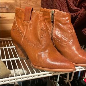 Frye Brown Leather Ankle Booties